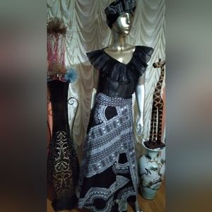 African  wrap skirt made from 100 percent cotton fits size m-2xl come w/ wrap